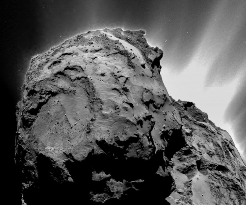 Dancing debris, moveable landscape shape Comet 67P